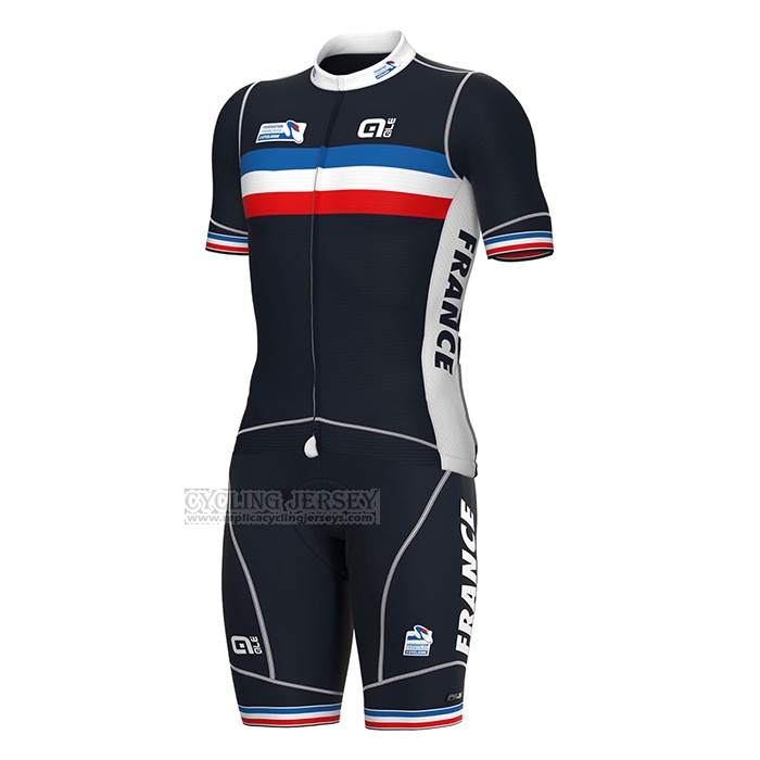 2022 Cycling Jersey France Deep Blue Short Sleeve and Bib Short